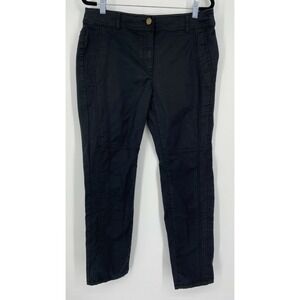 Chico's Brooke Seamed Slim Pants Women's Size S/6 High Rise Stretch Twill Black